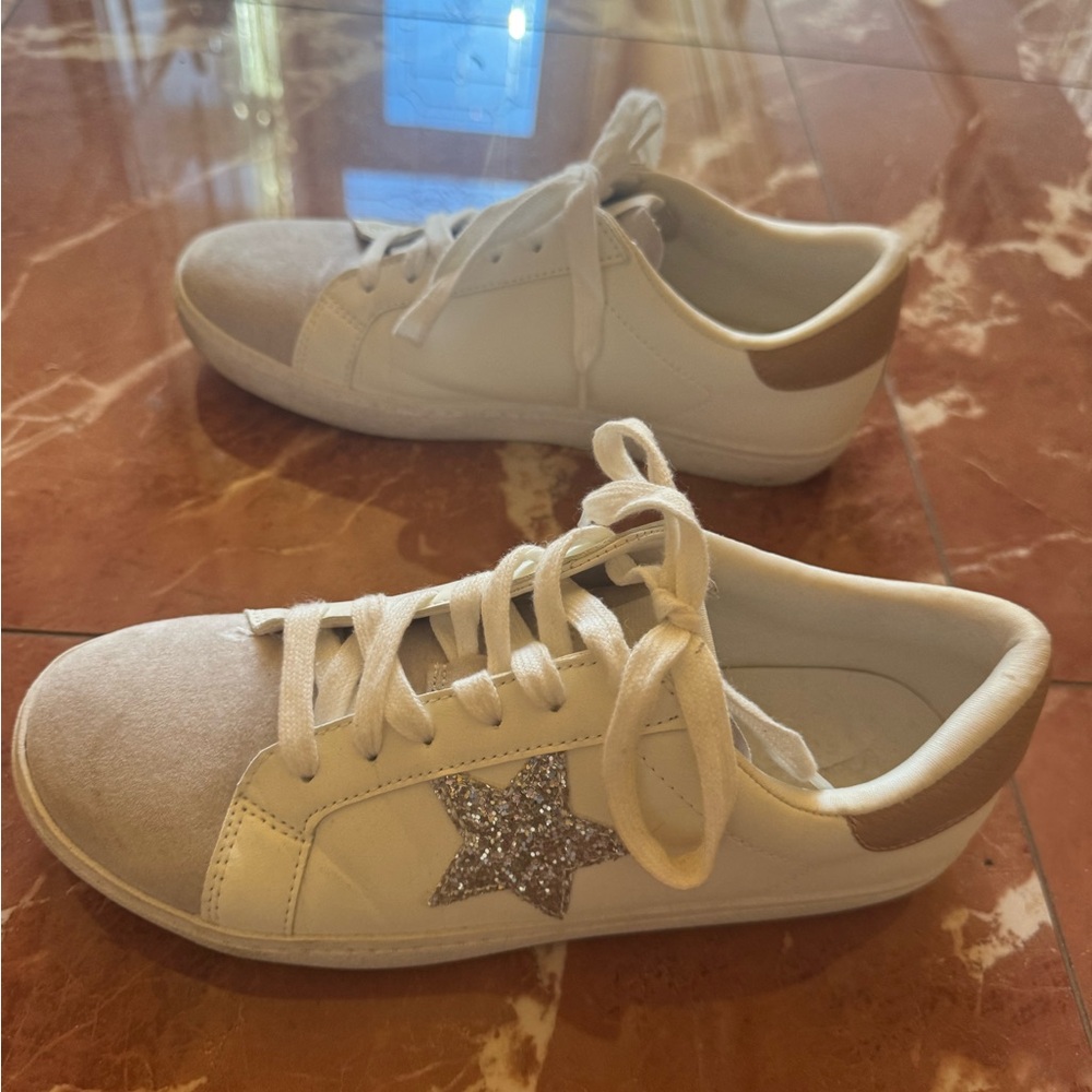 Target White and Gold Women's Sneakers